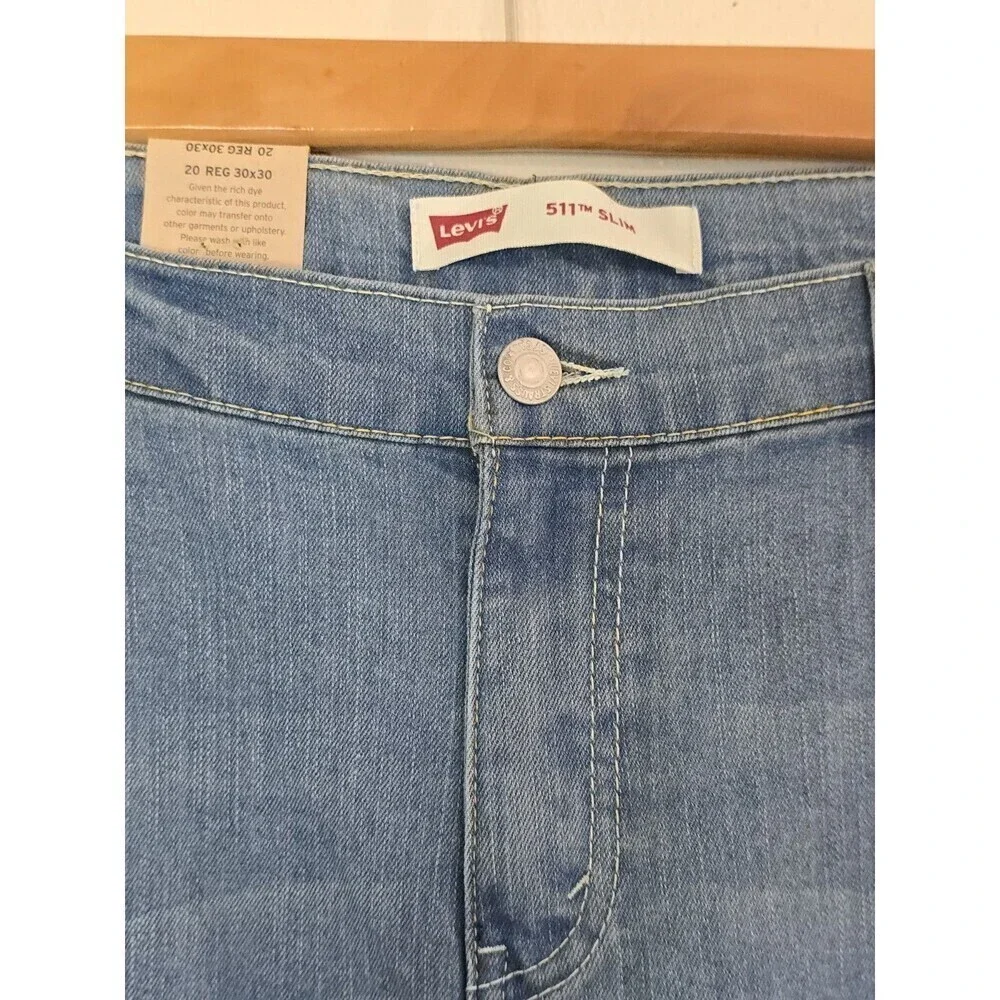 Levis 511 Slim Fit Jeans Mens 30x30 Light Wash Stretch Denim NWT